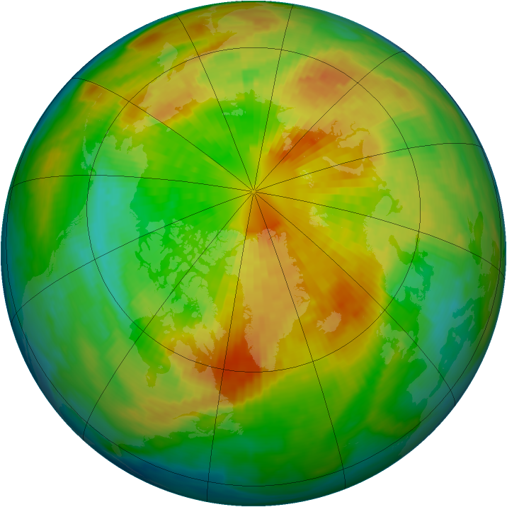 Arctic ozone map for 18 March 1993